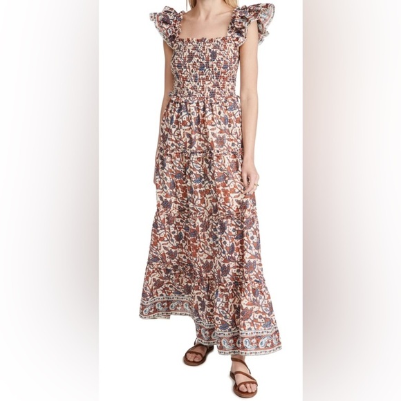 Love The Label Fredrika Smocked Tiered Floral Maxi Dress Ruffle Strap - Picture 1 of 8
